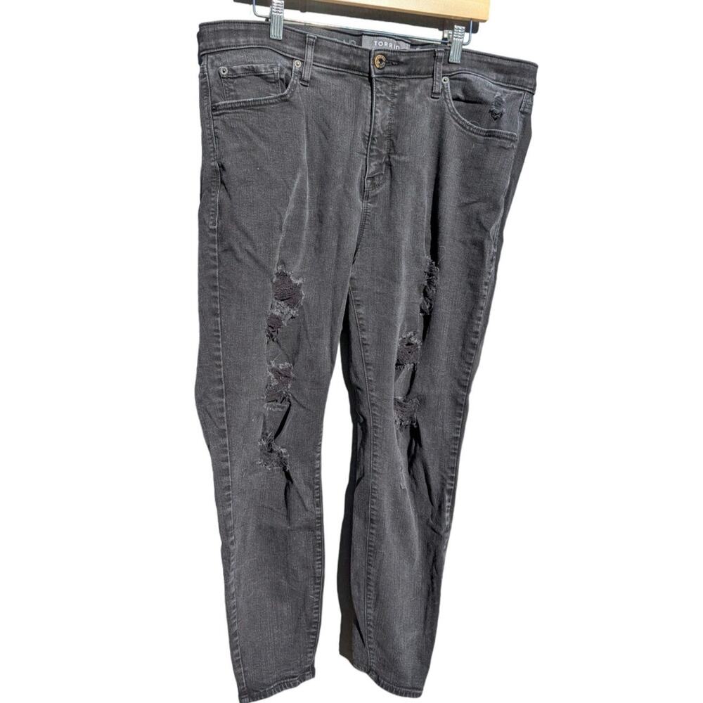 Torrid Black Distressed Sky High Skinny Jeans Distressed Emo Alternative 20R